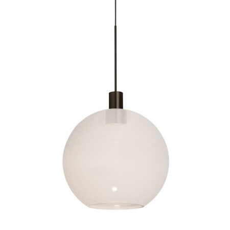 Besa Lighting Newton 8 Cord Pendant, Milky White, Bronze Finish, 1x3W LED 1XT-NEWTON8MW-LED-BR